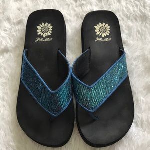 Yellow Box Sparkly Flip Flops